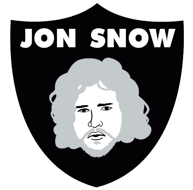Oakland Raiders Jon Snow Logo DIY iron on transfer (heat transfer)